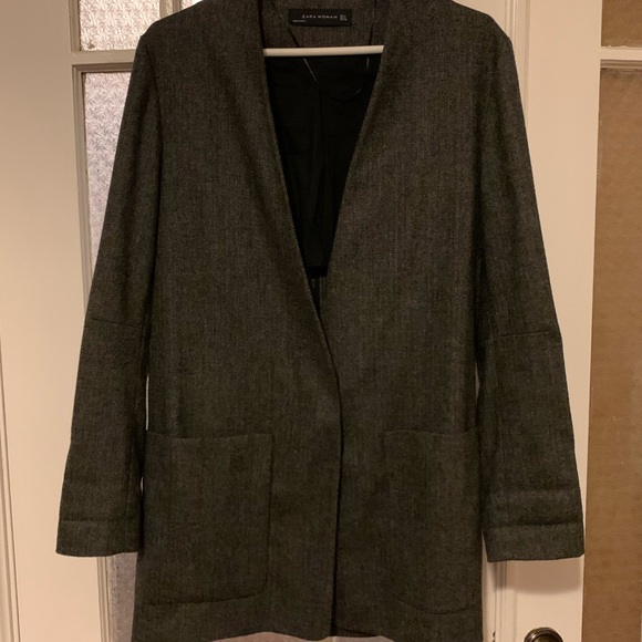 Zara Herringbone Blazer, without a lapel - Picture 7 of 12